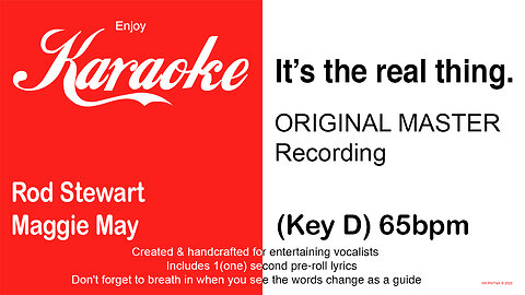 Rod Stewart - Maggie May (Key D) 65bpm (2025) Karaoke