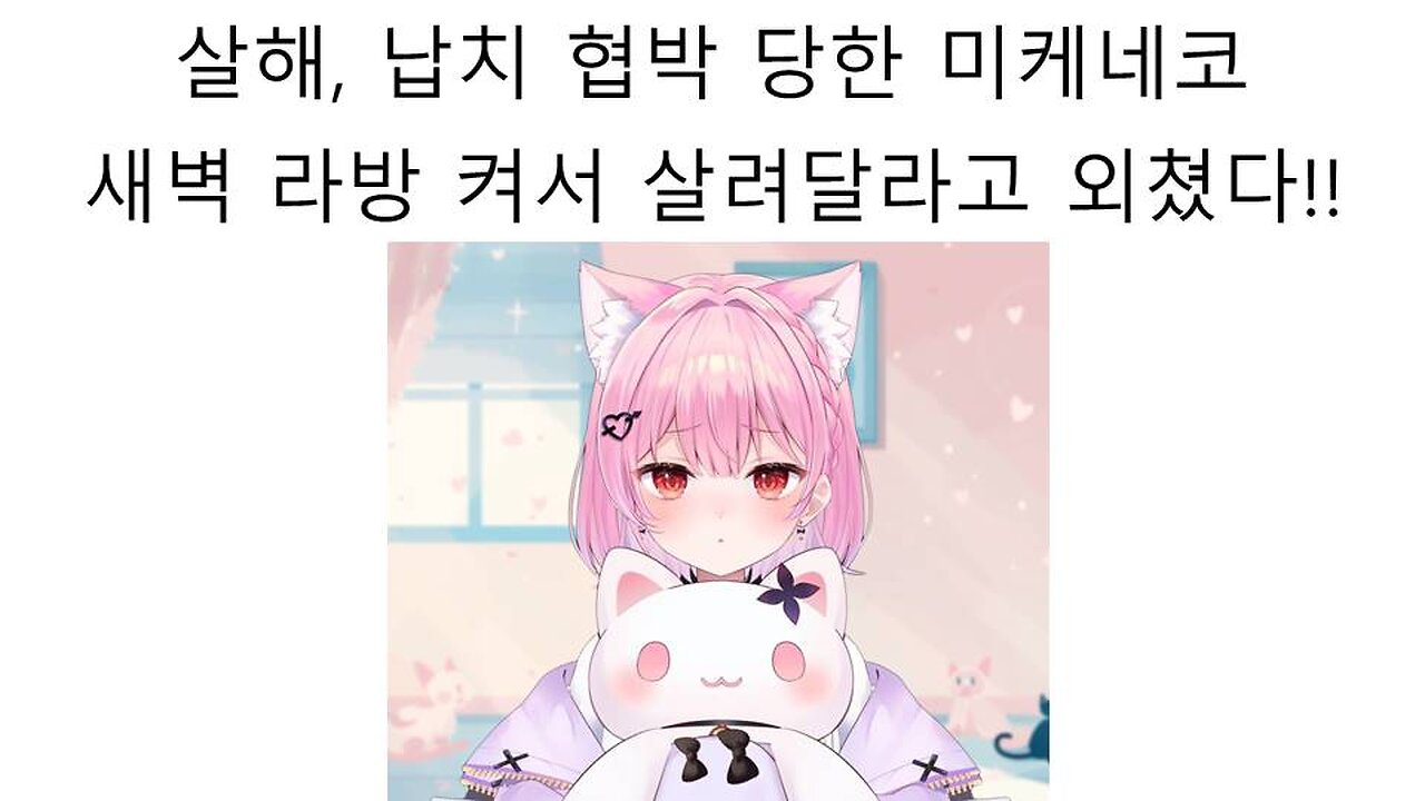 살해 납치 협박 당해서 생방송에서 살려달라고 소리 친 미케네코