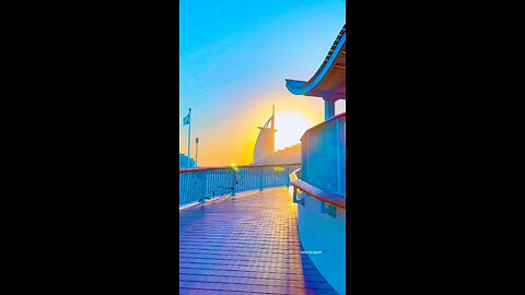 Wow A Super View evening Time at Burj Al Arab 🥰 #sunset #shining #eveningview #Dubai #burjalarab