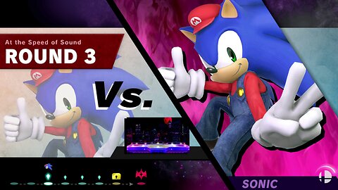 Sonic in Mario's outfit (Sonic) vs SSBU Classic Mode 9.9 Difficulty Quickie -By WomboKombo38