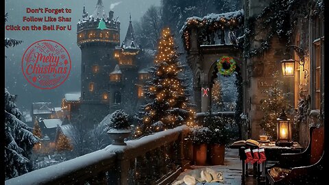 Snowy Victorian Balcony at Christmas Soft Music.