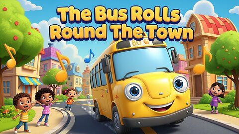 The Bus Rolls Round The Town | Kids Learn Tv |