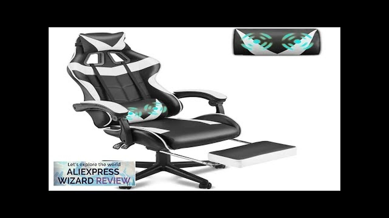 Reclining Chair Office (Polar White) Ergonomic Gamer Chair With Headrest Video Game Review