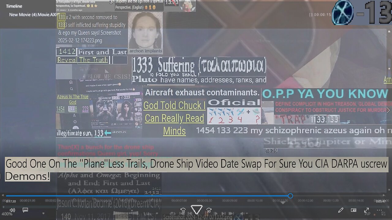 Good One On The "Plane"Less Trails, Drone Ship Video Date Swap For sure You CIA/DARPA/uscrew demons!