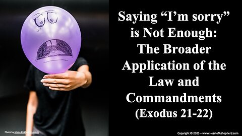 Saying “I’m sorry” is Not Enough: The Broader Application of the Law and Commandments (Exodus 21-22)