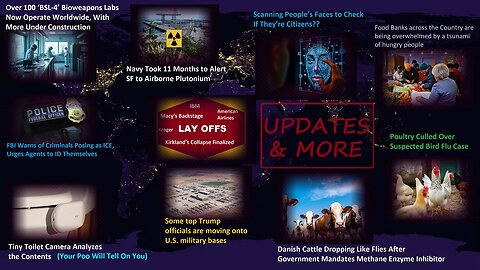 Bioweapons Labs, Poultry culled, Danish Cows Dropping, Airborne Plutonium & More