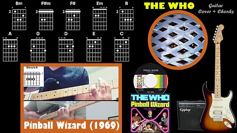 Pinball Wizard - The Who - Guitar Cover + Chords On Screen