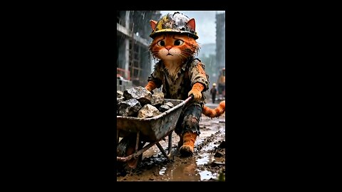 cat hard work for his family