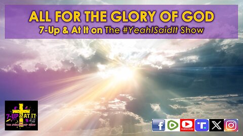 WORD OF THE DAY: 1 CORINTHIANS 10:31 - ALL FOR THE GLORY OF GOD