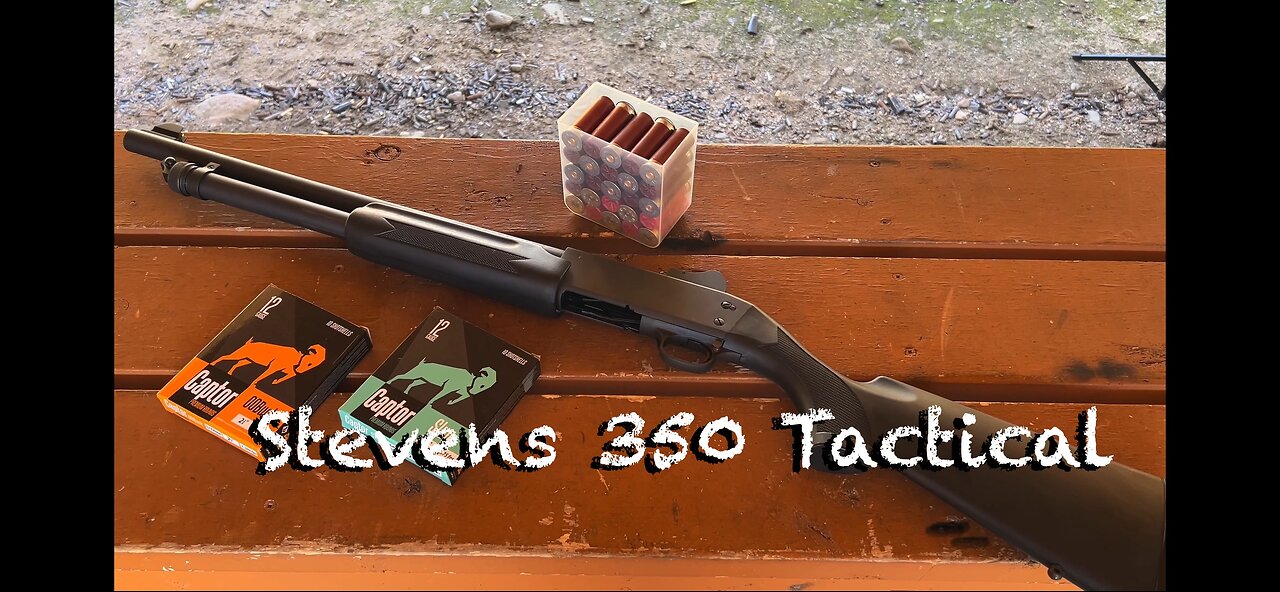 Stevens 350 tactical 12 ga bottom eject shotgun. Copy of Ithaca 37, but not necessarily a great one