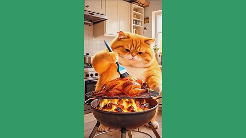 Funny Cat Becomes a Chef! 🍗🐱😂