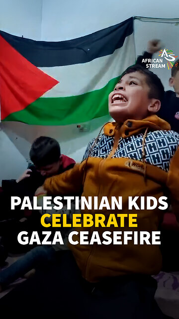 PALESTINIAN KIDS CELEBRATE GAZA CEASEFIRE