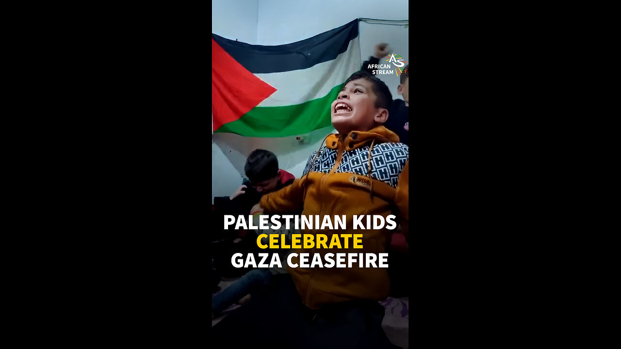 PALESTINIAN KIDS CELEBRATE GAZA CEASEFIRE