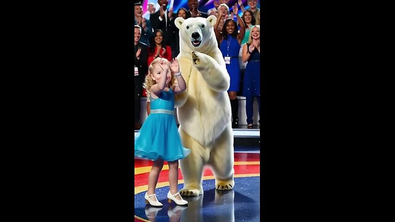 Polar bear __cute baby__dancing stage agt #agt #polarbear #dancing #shorts #trending