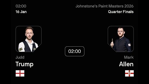 🔴 ถ่ายทอดสดสนุกเกอร์ 🏴󠁧󠁢󠁥󠁮󠁧󠁿 จัดด์ ทรัมป์ VS มาร์ค อัลเลน 🏴󠁧󠁢󠁥󠁮󠁧󠁿 ศึก มาสเตอร์ส 2026