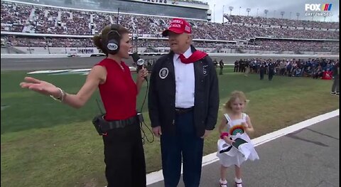 President Trump and his granddaughter Daytona 500