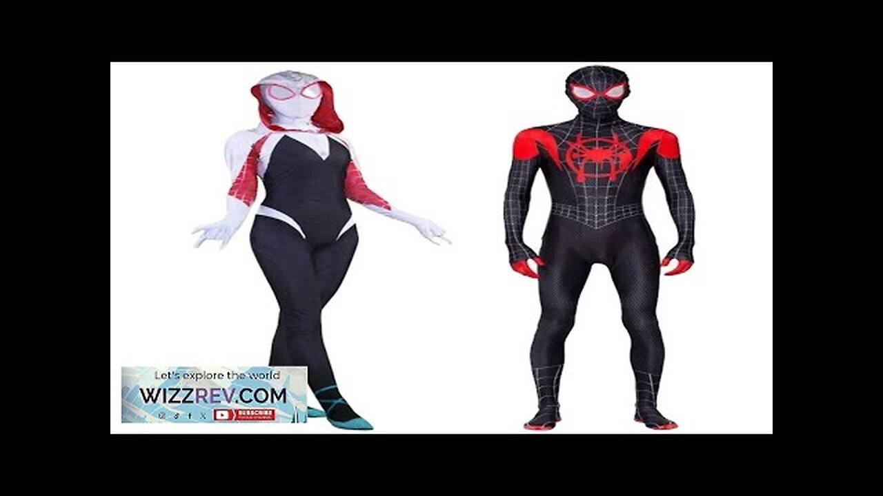 Spiderman Costume Adult Superhero Spider Gwen Miles Morales Spider Man Cosplay Costume Review