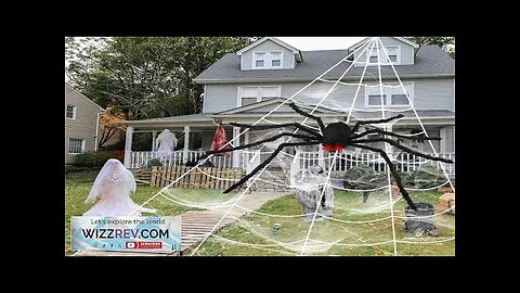 Giant Spider Huge Spider Web Halloween Decoration Props Haunted Indoor Outdoor Spooky Review