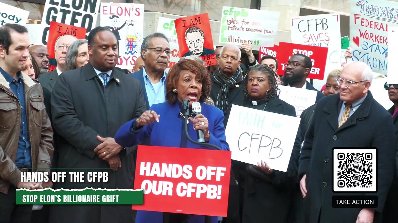 Maxine Waters melting down, ranting about Elon Musk at protest - "he's a thief, he's a gangster"