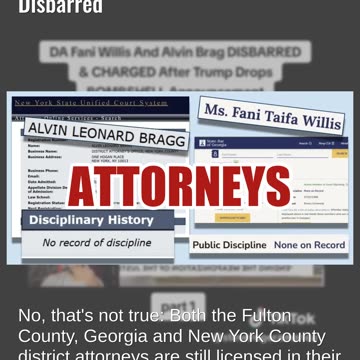 Fact Check: Prosecutors Fani Willis And Alvin Bragg Have NOT Been Disbarred