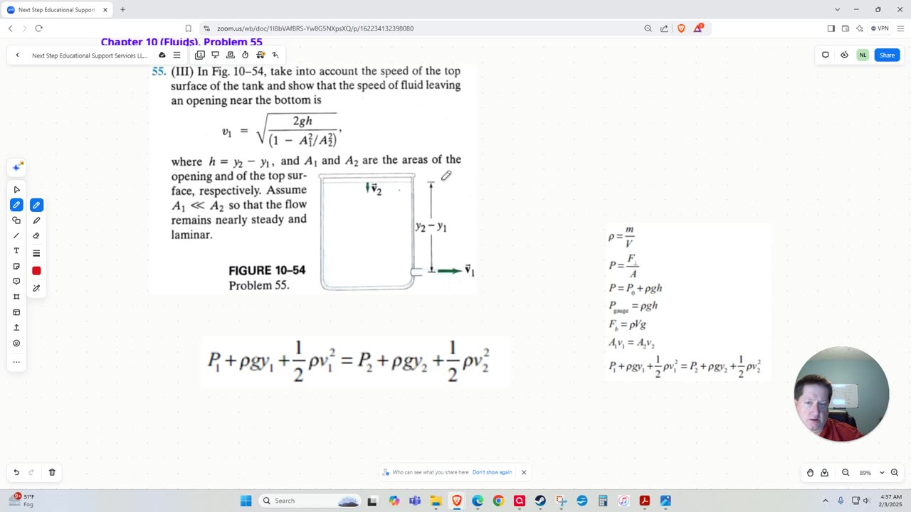 Calculating Flow Velocity from a Tank Based on Area Ratios 🌊