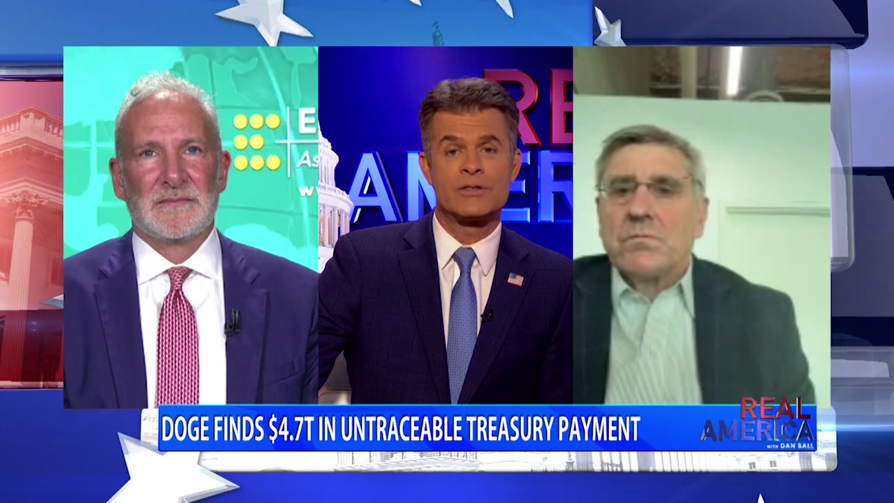 REAL AMERICA -- Dan Ball W/ Peter Schiff & Stephen Moore, Pres. Trump's Economic Plans, 2/20/25