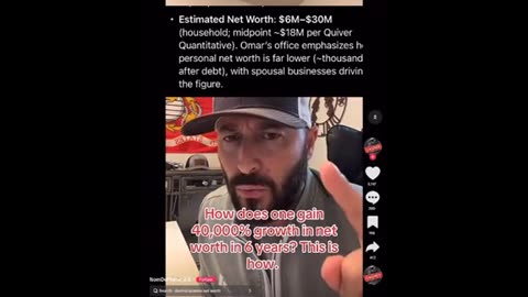 Ilhan Omar 40,000% increase in net worth ..
