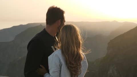 Romantic couple kissing, Sweet love