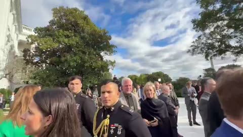 The White House Rose Garden is packed for Charlie Kirk’s Presidential Medal of Freedom ceremony 🇺🇸