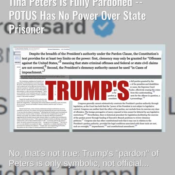 Fact Check: President Trump's Symbolic Pardon Does NOT Mean Tina Peters Is Fully Pardoned