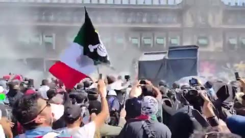 Massive anti-corruption protests are taking place today in front of Mexico’s National Palace