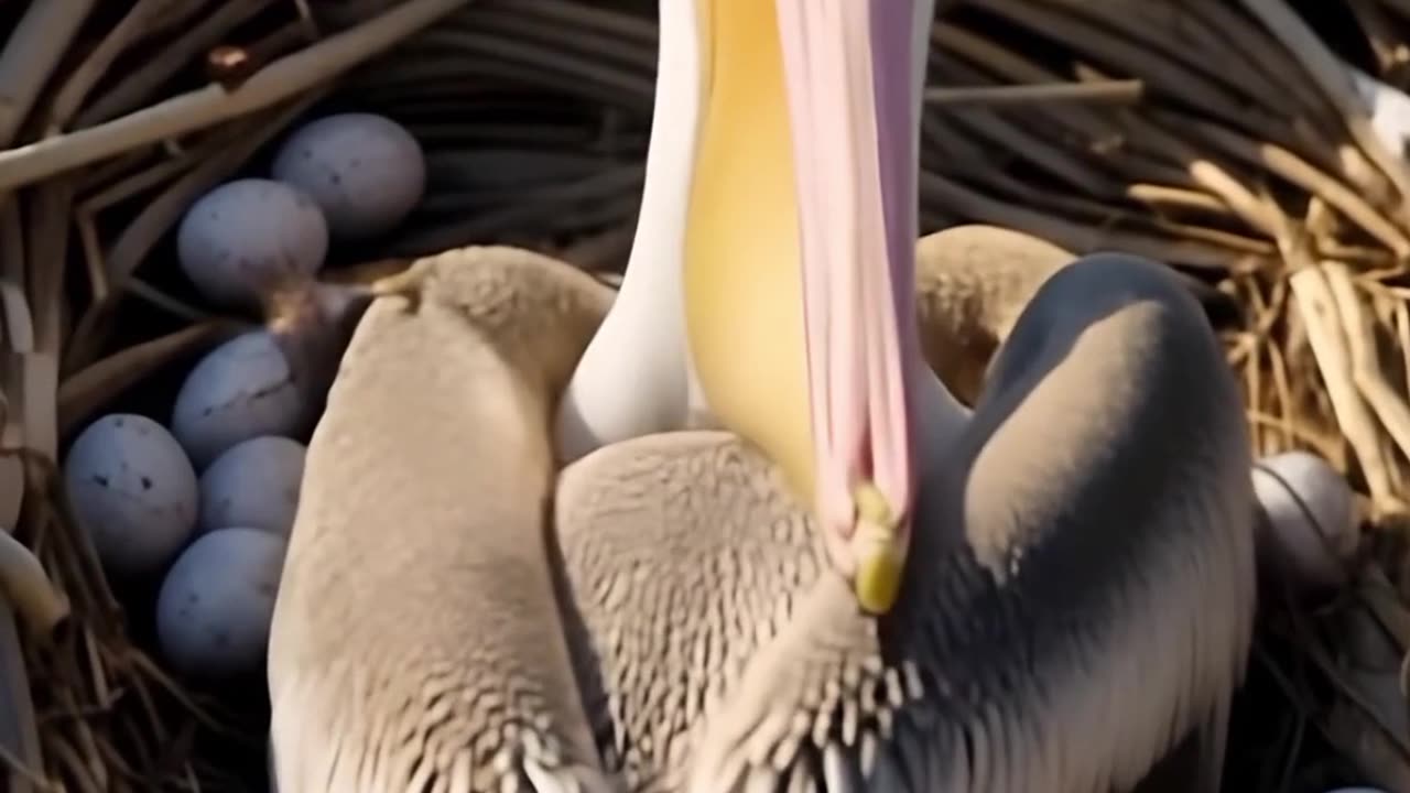 Watch how the swan protected the nest and the young from insects. Follow and like. #birds#rumble