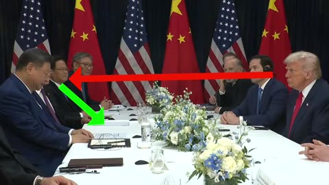 Why is Xi Jinping avoiding President Trump’s eyes and only reading from paper?