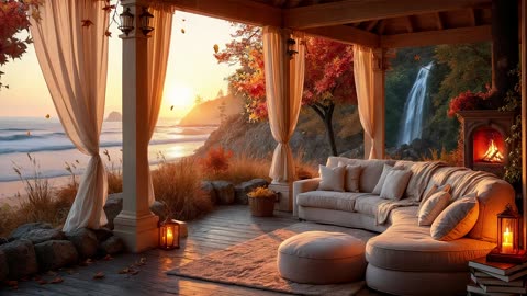 Your Cozy Corner! Cozy Campfire Ambience & Falling Leaves for Study & Relax