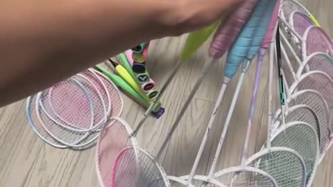 Organizing tennis rackets.hd