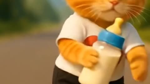 Cute cat 😺🍼😺 Dudi dudi dum dum