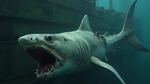 Zombie Shark Ghost Approaches Diver #DocumentsAI77 #ZombieShark