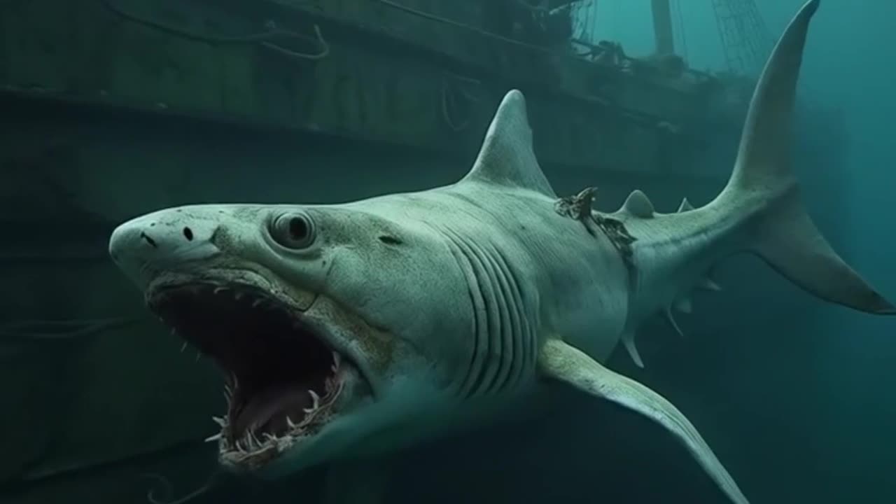 Zombie Shark Ghost Approaches Diver #DocumentsAI77 #ZombieShark