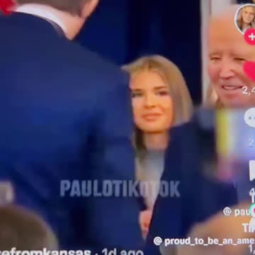 Barron Trump shakes Joe Biden‘s hand and says, “it’s on.”