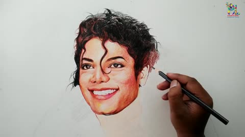 Drawing Michael Jackson and Coloring _ With Pencils