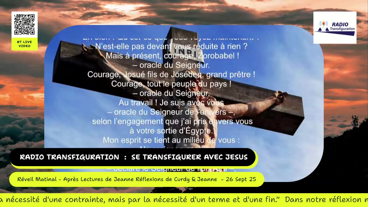 Réveil Matinal - Après Lectures de Jeanne Réflexions de Curdy & Jeanne - 26 Sept 25
