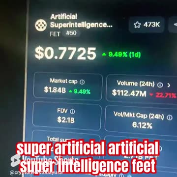 artificial super intelligence crypto fet coin #fyp