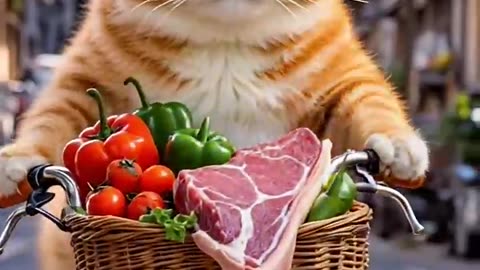 Cat cooking spicy boiled food