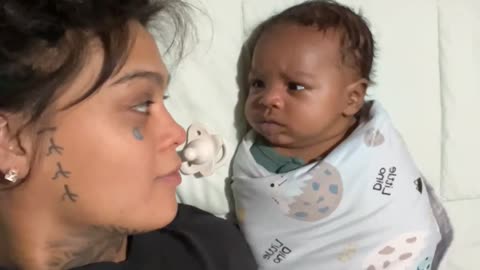 Baby Looking Crazy at Mom