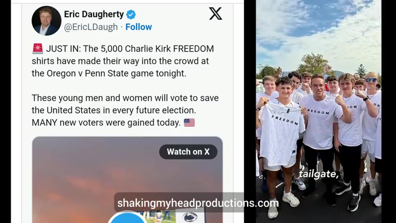 5000 Charlie Kirk Shirts Handed Out At College Game - Brainwash U 24_7_365
