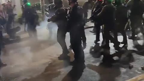 Ordo ab chao: Multiple people arrested outside the ICE facility in Portland, Oregon overnight.