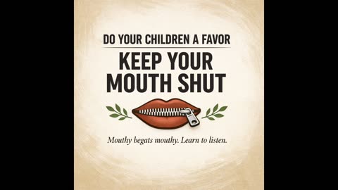 Do Your Children a Favor and Keep Your Mouth Shut