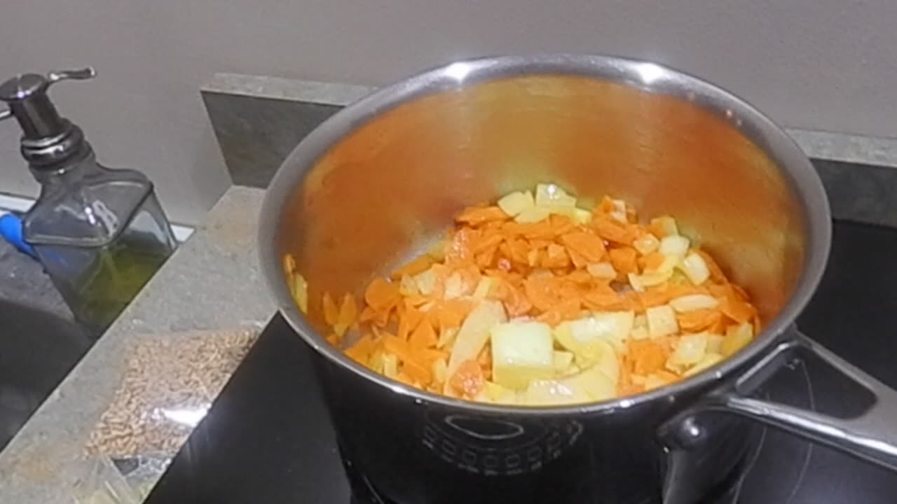 Cooking chef's plate meal to music while singing about what I do, and drumming too.