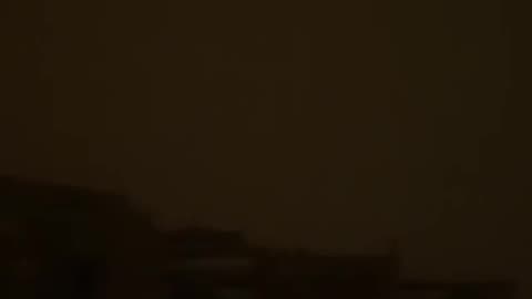 The shooting down of "shahed" over Kyiv during a night attack on the city.