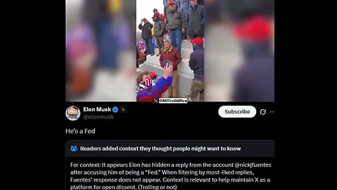Why wasn’t Nick Fuentes arrested for J6 like everyone else? ELON MUSK: He’s a FED